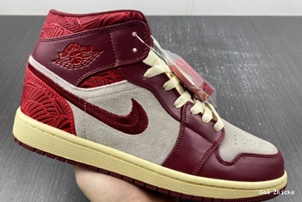  Tiki (Women's) Team Jordan Red SE Leaf Mid 1 DZ2820- 102 683 Comfortable 0821